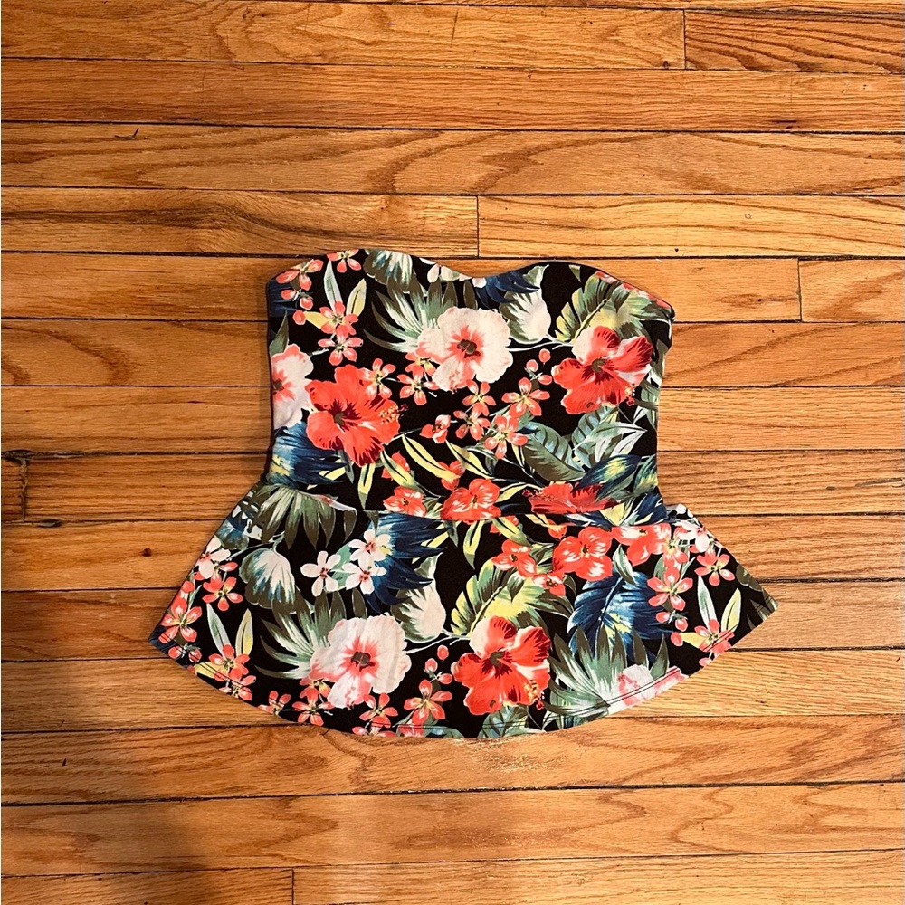 Tropical Express Strapless Halter Top